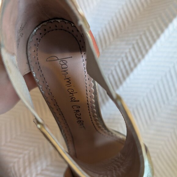 Jean-Michel Cazabat Octavia Metallic Patchwork Heels Size 7.5 Stiletto Sandals - Picture 3 of 12